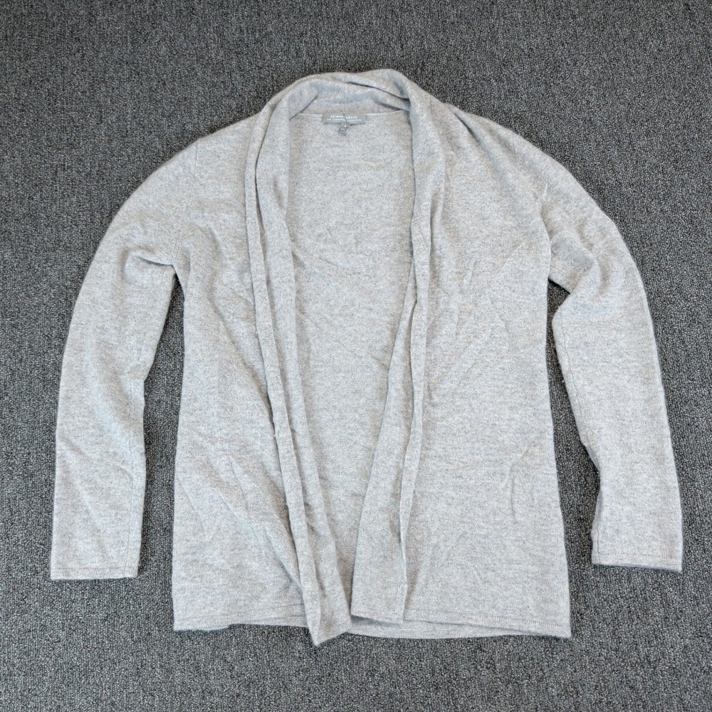 Neiman Marcus Cashmere Open Front Cardigan Sweater Womens Small Gray Cashmere